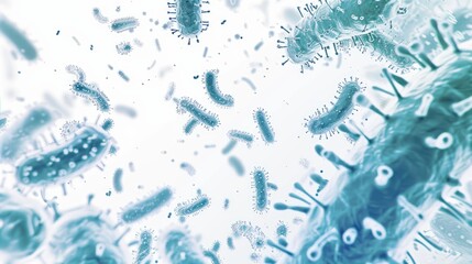 Probiotics bacteria on white background Bacteria and microorganisms Microscopic probiotics bacterial flora