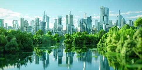 Obraz premium Sustainable Living. Environmentally-friendly high detailed realistic concept