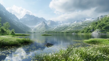 Fototapeta premium Lush Forest. Environmental high detailed realistic concept