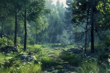 Obraz premium Futuristic Cityscape. High Detailed Realistic Environments Concept