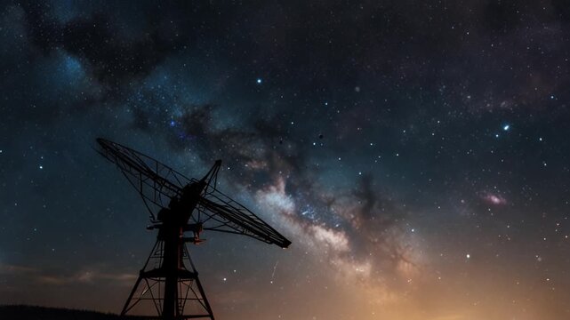 "Starry Night: Parabolantenne Under the Stars"