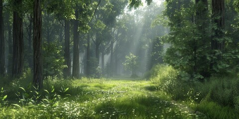 Fototapeta premium Urban Oasis. Vibrant urban environment high detailed realistic concept