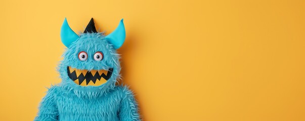 School counselor dressed as a friendly monster, giving advice on Halloween safety, blending guidance and fun, Friendly Monster