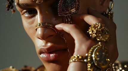 Non-binary model in beauty, art, and fashion