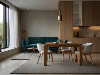 Modern Minimalist Studio Apartment Interior