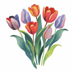 Illustration of beautiful tulip flowers