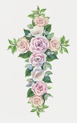 Illustration of a floral cross