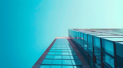 Minimalistic architecture facades on blue background