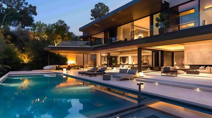 Obraz premium Modern house with pool