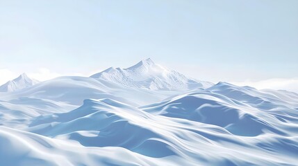 Realistic vector snow hills landscape
