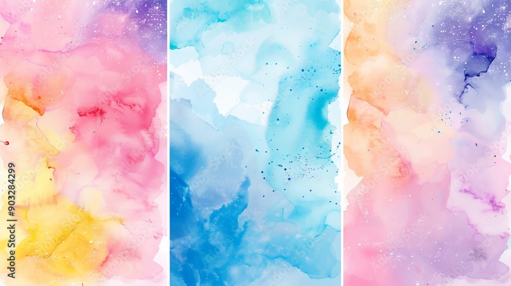Fototapete abstract watercolor background with rectangular forms