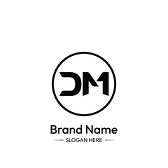 DM Letter Logo Design. White Background.