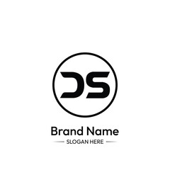 DS Letter Logo Design. White Background.