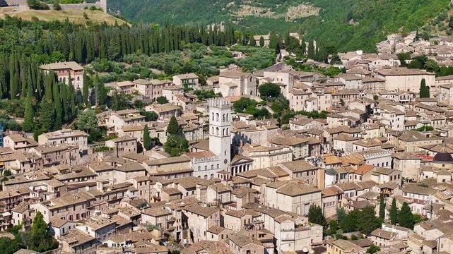 Aerial Shot of Assisi - Central Italy