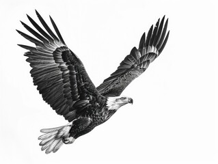 Obraz premium A majestic eagle soaring through the sky