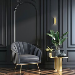 Elegant Interior Design with a Black and Gold Theme