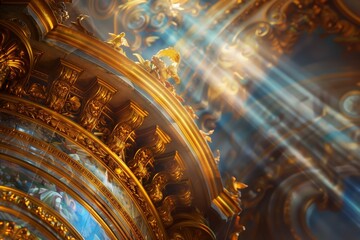 Obraz premium Light Baroque Ceiling Art Generative Illustration