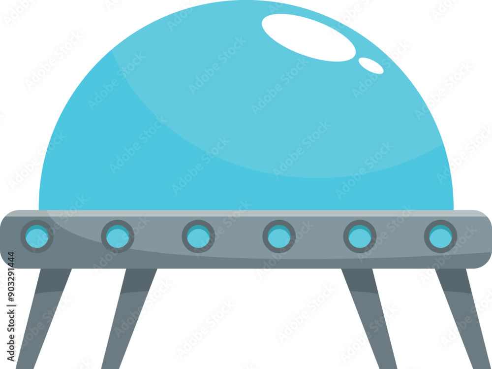 Aufkleber classic ufo spaceship is hovering with its three legs extended