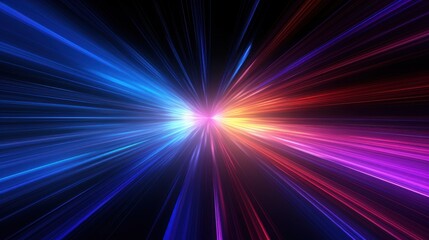 Obraz premium A Mesmerizing Explosion of Colorful Lights Radiating from the Darkness