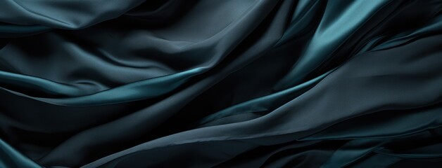 Fototapeta premium Gentle Waves of Black Fabric Creating a Sense of Luxury and Sophistication