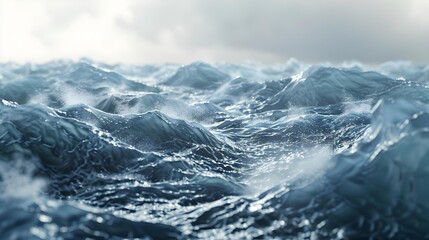 3D Animation of a Rough Sea with big waves