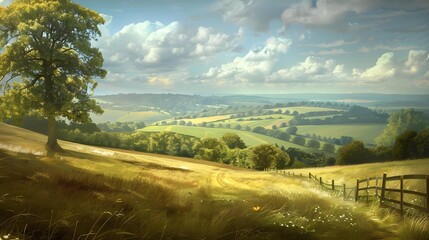 UK countryside landscape - Chiltern Hills, Buckinghamshire