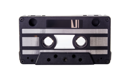 Old tape cassette on transparent background
