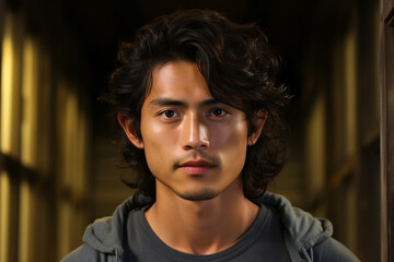 Portrait of young asian boy.