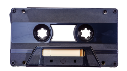 Old tape cassette on transparent background