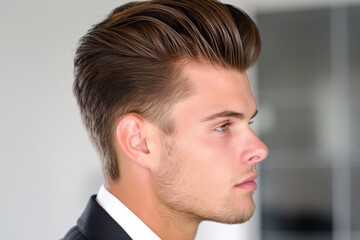 Pompadour with a low fade