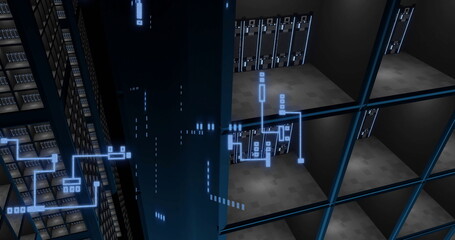 Image of financial data processing over computer servers