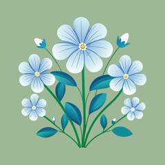 Creative Botanical set with flowers Design.