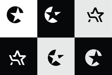 Abstract logos Geometrical abstract stars logos, Vector abstract geometric graphic elements for design