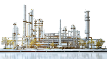 Oil Refinery on transparent background