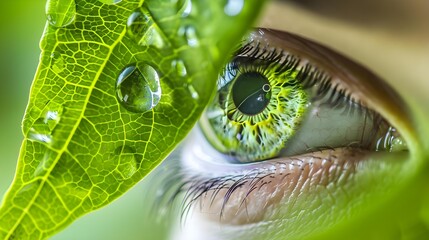 Eye of an environmentalist reflected in water