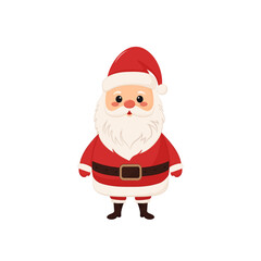 Cute Santa Claus in a red hat and brown boots. Vector illustration