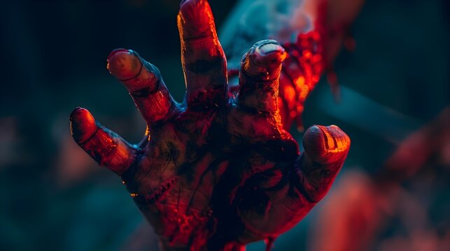 Spooky zombie hand for Halloween theme