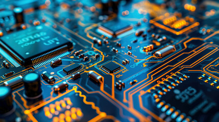 A Printed Circuit Board showing Electronic Scheme Diagram.