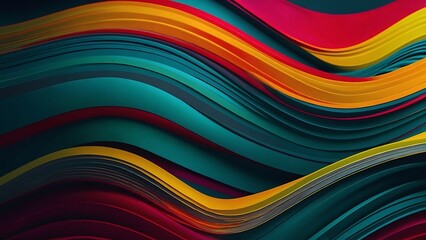 Digital abstract art piece featuring a series of wavy colors