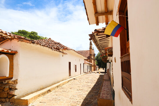 streets of the magical town of barichara, santander colombia