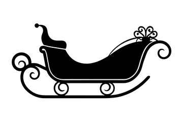 Santa Claus sleigh vector silhouette
