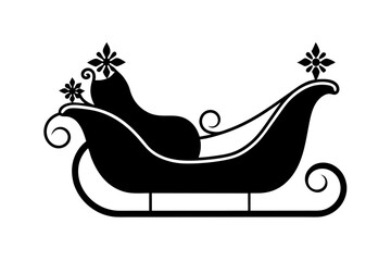 Santa Claus sleigh vector silhouette
