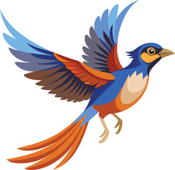 Flying bird isolated on white