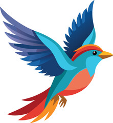 Flying bird isolated on white