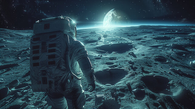 Historical Recreation of the Apollo 11 Moon Landing with Neil Armstrong and Buzz Aldrin on the Lunar Surface