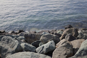 Rocks leading to the ocean