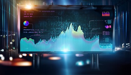 Obraz premium Explore tech's future: AI, cloud, machine learning, finance, and data visualization