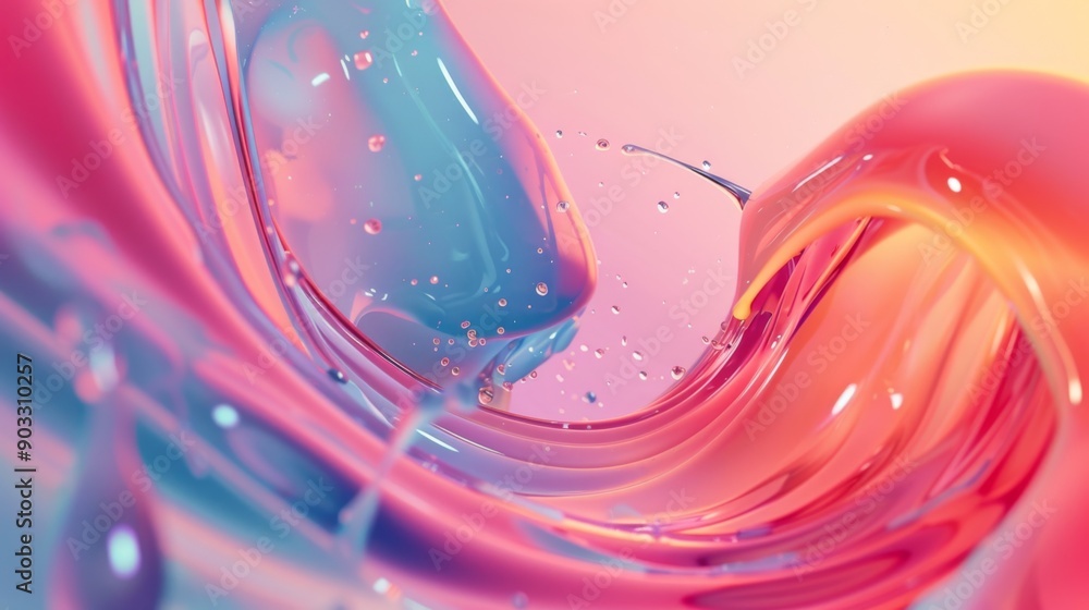 Leinwandbilder 3d liquid shapes in motion, creating a fluid and dynamic background.