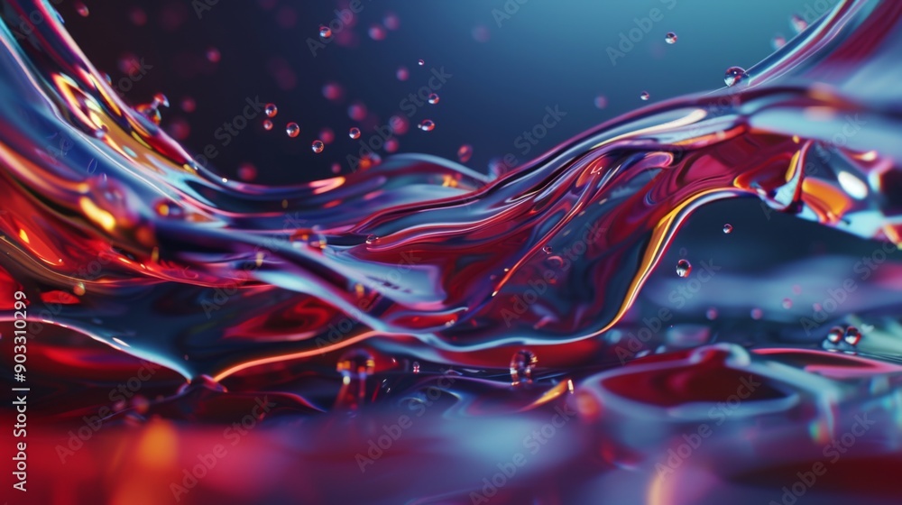 Leinwandbilder 3d liquid shapes in motion, creating a fluid and dynamic background.