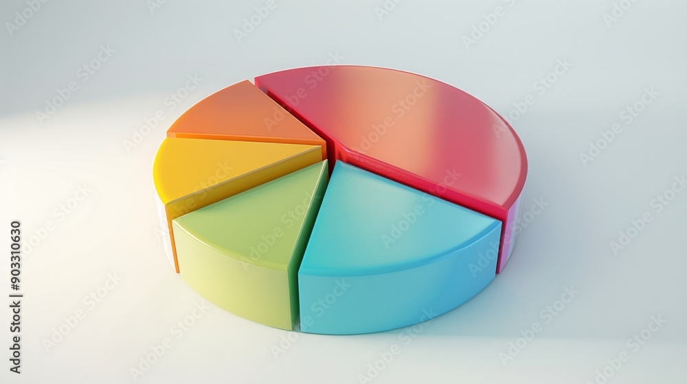 Aufkleber 3D pie chart showing market share distribution among key competitors in a business model.